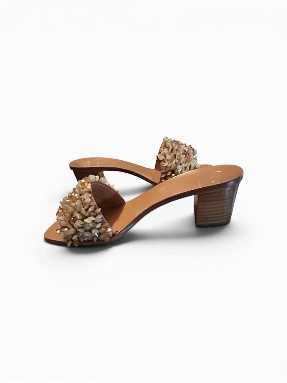 Tory Burch NWOT Logan satin and crystal beaded slides